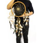 🌙 Πολύ Μεγάλο Bali Dreamcatcher – Κρεμ/Καφέ/Σοκολά