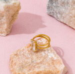 Δαχτυλίδι Valeria με Ορθογώνια Λευκή Ζιργκόν - Image 2