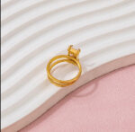 Δαχτυλίδι Valeria με Ορθογώνια Λευκή Ζιργκόν - Image 3