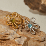 Lumi Ring – Boho Δαχτυλίδι με Πέτρα από Ανοξείδωτο Ατσάλι, Επιχρυσωμένο / Platinum