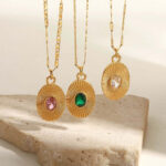 Κολιέ “Soul Note” | Ατσάλινο με Ζιργκόν – Meladi