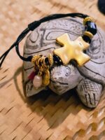 Χρυσό Βραχιόλι με Μαύρο Ρυθμιζόμενο Κορδόνι & Χάντρες - Image 3