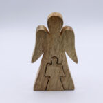 Άγγελος από Ξύλο Μάνγκο με Λευκό Σμάλτο – Angel within Angel – 15 cm - Image 5