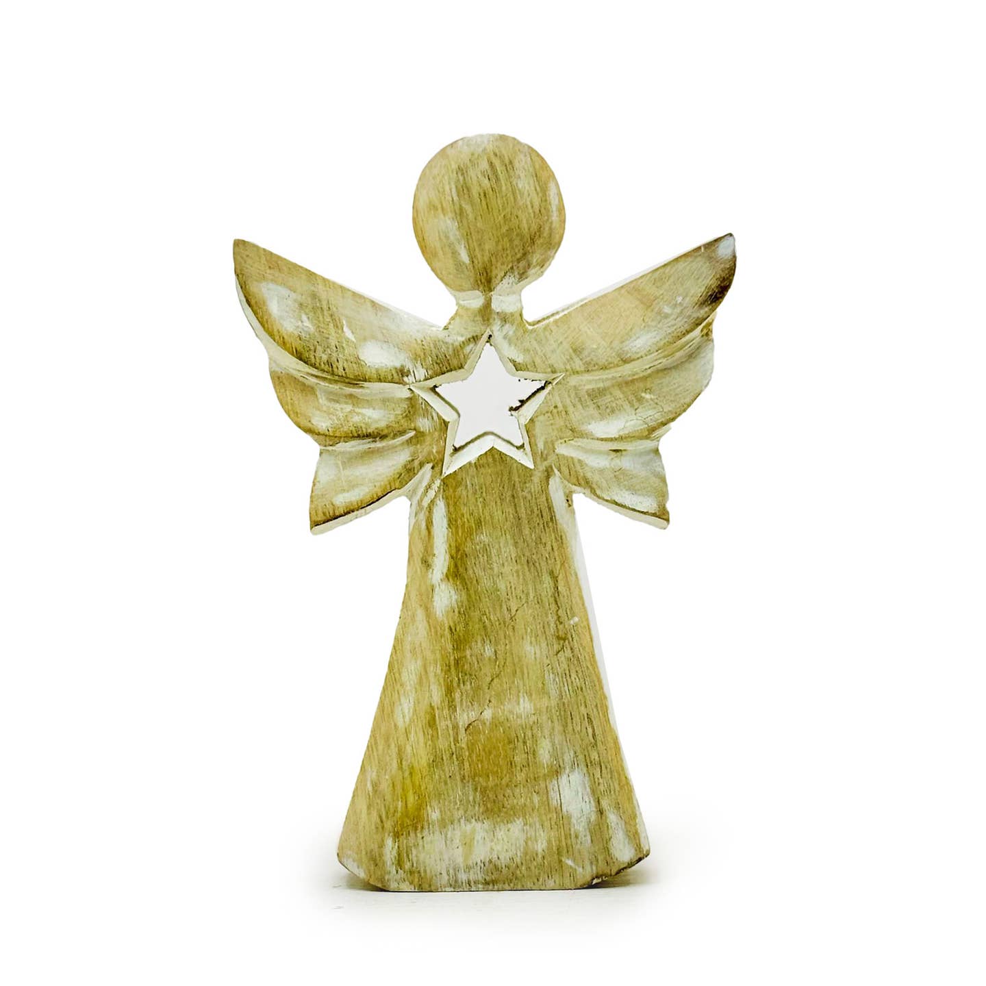 015600e130fbb2aa261cc6964631447a3a4824e82019d203eb48d562f88b5e16 Ξύλινος Άγγελος 18cm – Whitewash με Αστέρι - Image 1