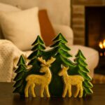 Ξύλινη 3D Διακόσμηση «Δύο Ελάφια στο Δάσος» από Ξύλο Μάνγκο – Handcrafted & Fair Trade - Image 2