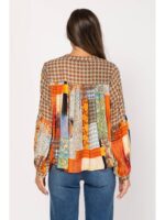 Εμπριμέ Πουκάμισο με Κουμπιά και Mandarin Γιακά Medium - Image 3