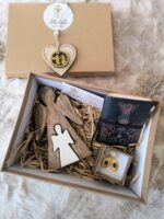 Boho Zen Gift Box Meladi – Χειροποίητος Ξύλινος Άγγελος, Σκουλαρίκια & Notebook