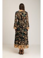 Εμπριμέ Φόρεμα με Κέντημα και Underbust Medium - Image 2