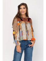 Εμπριμέ Πουκάμισο με Κουμπιά και Mandarin Γιακά Medium