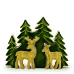 Ξύλινη 3D Διακόσμηση «Δύο Ελάφια στο Δάσος» από Ξύλο Μάνγκο – Handcrafted & Fair Trade