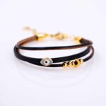 Δερμάτινο Βραχιόλι Γούρι 2026 με Μάτι από Σμάλτο