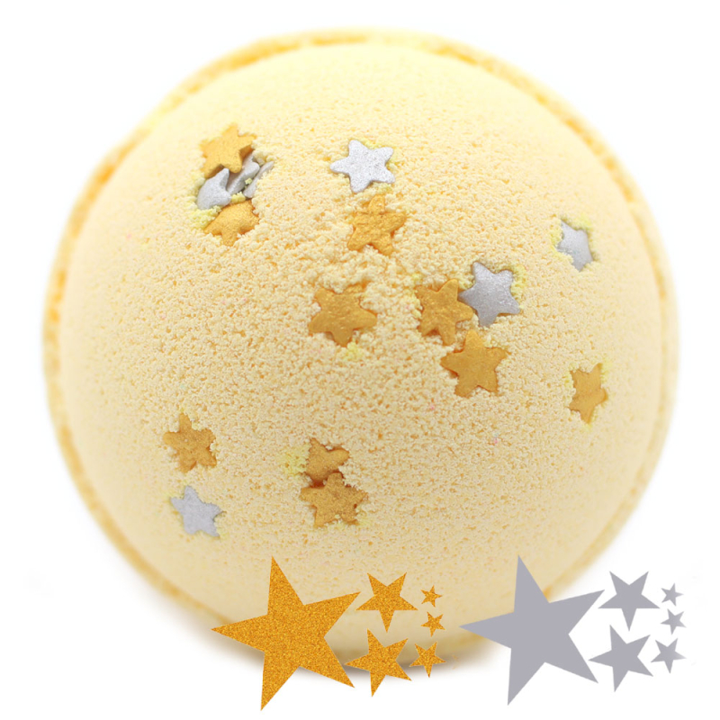 wi - 2025-11-12T202046.134 Χριστουγεννιάτικη Bath Bomb Marzipan με Αστεράκια – Άρωμα Αμυγδάλου & Βανίλιας (180γρ - Image 1