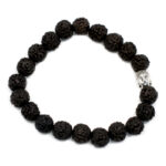 Rudraksha Buddha Bangle Mala – Αυθεντικό Βραχιόλι Ινδονησίας (Μαύρο)