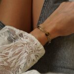 Ρυθμιζόμενο Βραχιόλι με Cabochon και Χοντρή Αλυσίδα από Ατσάλι 316L – 7bis - Image 2