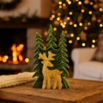 Ξύλινη 3D Διακόσμηση «Ελάφι στο Δάσος» από Ξύλο Μάνγκο – Handcrafted & Fair Trade - Image 3