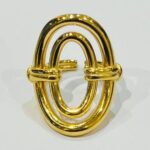 Ατσάλινο Ρυθμιζόμενο Δαχτυλίδι με Οβάλ Σχέδιο από Τρεις Πλεγμένους Κρίκους