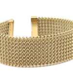 Ρυθμιζόμενο Βραχιόλι Χειροπέδα από Ατσάλι 316L με Πλέξη Polish Mesh