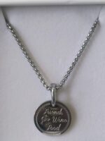 Κολιέ “Friends” – Wish Coin επιπλατινωμένο, αλυσίδα & clip - Image 5