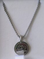 Κολιέ “Love” – Wish Coin επιπλατινωμένο, αλυσίδα & clip - Image 5