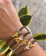 Χειροποίητο γούρι Βραχιόλι καρδιά με φτερά - Image 2