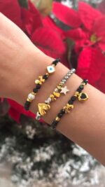 Χειροποίητο γούρι Βραχιόλι μαύρη καρδιά - Image 2