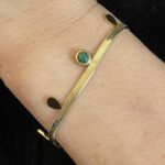 Επίχρυσο Ρυθμιζόμενο Βραχιόλι Αλυσίδα με Οβάλ Στοιχεία και Μαλαχίτη - Image 2