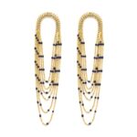 Σκουλαρίκια Αλυσίδα με Πολύχρωμες Σμάλτινες Χάντρες από Ατσάλι 316L - Image 2