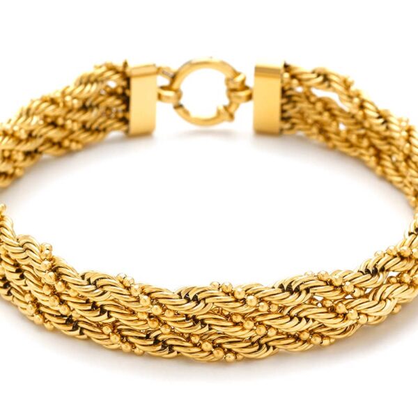 Στριφτό Πλεκτό Βραχιόλι από Ατσάλι 316L με Vintage Υφή