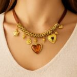Κολιέ Boho με Charms & Κεντρική Καρδιά Amber – Wild & Free - Image 3