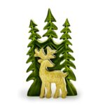 Ξύλινη 3D Διακόσμηση «Ελάφι στο Δάσος» από Ξύλο Μάνγκο – Handcrafted & Fair Trade