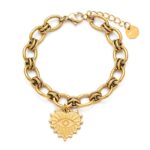 Βραχιόλι Καρδιά με Μάτι από Ατσάλι 316L – 7bis