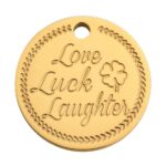 Κολιέ “Love” – Wish Coin με επιχρύσωση 18K, αλυσίδα & clip - Image 2