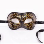 Βενετσιάνικη Μάσκα Mida Dorata – Μαύρη με Χρυσές Λεπτομέρειες (ανδρική-unisex) - Image 2