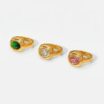 Vintage Style Δαχτυλίδι με Ζιργκόν από Ανοξείδωτο Ατσάλι – Folie à Trois - Image 2