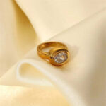 Vintage Style Δαχτυλίδι με Ζιργκόν από Ανοξείδωτο Ατσάλι – Folie à Trois - Image 3