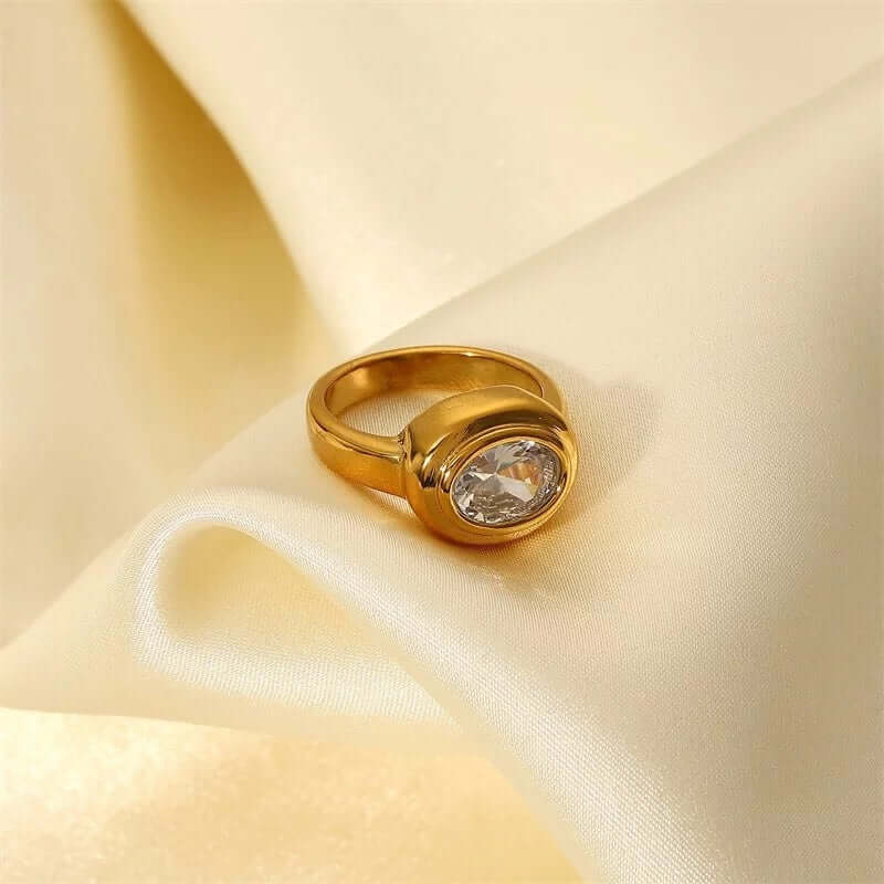 Vintage Style Δαχτυλίδι με Ζιργκόν από Ανοξείδωτο Ατσάλι – Folie à Trois - Image 3