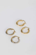 Σκουλαρίκια Κρίκοι Sakura Μedium σε Χρυσό Χρώμα από Ανοξείδωτο Ατσάλι – Folie à Trois