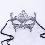 Μεταλλική Βενετσιάνικη Μάσκα Colombina – Μαύρη