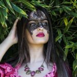 Μεταλλική Βενετσιάνικη Μάσκα Colombina – Μαύρη - Image 4