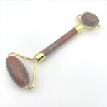 Ρολό Μασάζ Προσώπου από Ουνακίτη (Unakite Jasper) 15cm – Λίθος Συναισθηματικής Ισορροπίας