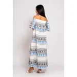 Υφαντό Φόρεμα από Βαμβακερό Jacquard με Ελληνικό Σχέδιο – Ανάγλυφη Υφή - Image 3