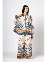 Oversized Σετ Tropical Print από Βισκόζη – Μακρύ Πουκάμισο & Παντελόνι Καλοκαιρινό Statement - Image 4