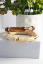 Bold Ελαστικό Βραχιόλι από Ανοξείδωτο Ατσάλι με Πετρούλες – Επιλογή Χρώματος - Image 4