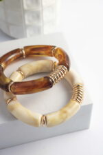 Bold Ελαστικό Βραχιόλι από Ανοξείδωτο Ατσάλι με Πετρούλες – Επιλογή Χρώματος - Image 2