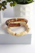 Bold Ελαστικό Βραχιόλι από Ανοξείδωτο Ατσάλι με Πετρούλες – Επιλογή Χρώματος