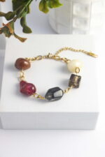 Bold Βραχιόλι από Ανοξείδωτο Ατσάλι με Πετρούλες – Ρυθμιζόμενο - Image 2