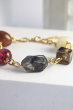 Bold Βραχιόλι από Ανοξείδωτο Ατσάλι με Πετρούλες – Ρυθμιζόμενο - Image 3