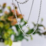 Τριπλό Κολιέ από Ανοξείδωτο Ατσάλι με Λευκό Ζιργκόν – Layered Design - Image 4