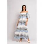 Υφαντό Φόρεμα από Βαμβακερό Jacquard με Ελληνικό Σχέδιο – Ανάγλυφη Υφή - Image 5