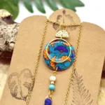 Boho Ethnic Μακρύ Κολιέ African Wax – Χειροποίητο Κολιέ με Φούντα & Ξύλινα Στοιχεία - Image 2